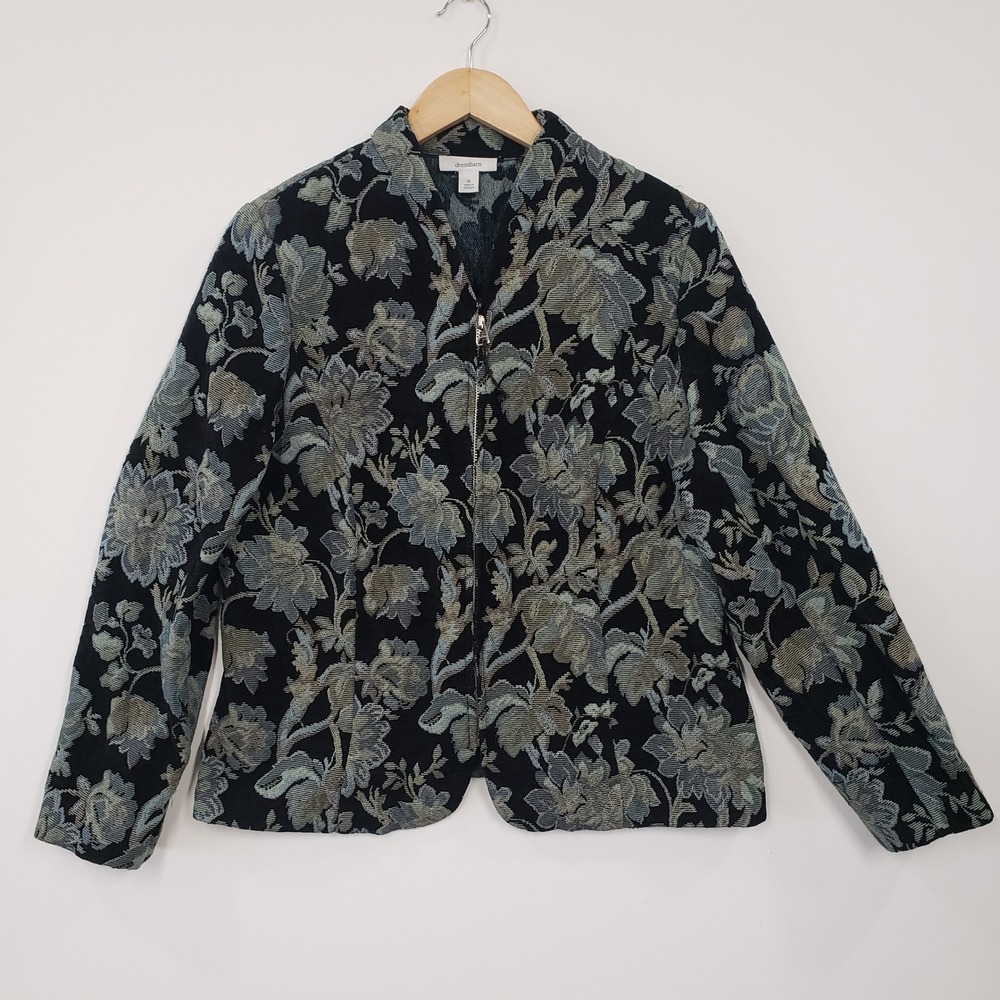 Vintage dressbarn Tapestry Jacket Womens XL Floral Blazer Grannycore Y2K Boho‎